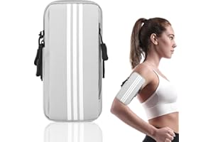 Aieraczy Handytasche Joggen, Laufen Handytasche, Handyhalterung Joggen Arm, Handy Armband Joggen, Sportarmband für Joggen Zubehör, Fitness, Workout, Bis Zu 6,7" Grau
