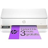 HP Envy 6120e Multifonction Jet D’Encre – Recto-verso Auto – Wi-Fi – Instant Ink 3 Mois Offert – Blanche