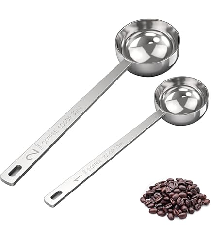 Edelstahl Messlöffel Für Kaffee – Doppelseitig Mit 30g & 40g Skala, Langer Griff, Spülmaschinenfest