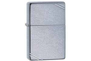 Zippo Briquet tempête – Vintage Street Chrome, Modèle de Base – Rechargeable – Réutilisable – Design Coupe-Vent – Boîte Cadeau – Fabriqué aux États-Unis