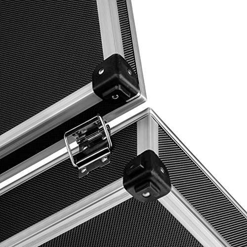 Werkzeugkoffer Werkzeugkiste 42,5×30,5×12,5 cm + Schlüssel – Schwarz Aluminium - 4