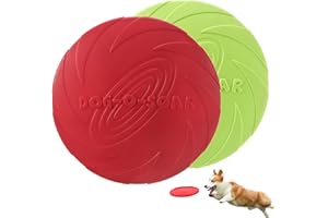 Noaxylic 2 Pezzi Frisbee per, Frisbee per Animali Domestici Professional Bite-Proof, Giochi per Riutilizzabile, Resistente Morso in Gomma per Addestrare, Lanciare e Giocare
