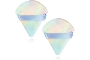 SUBTAVIK 2 Esponjas Triangulares para Polvos de Terciopelo - Con Correa para Maquillaje y Polvos Compactos Debajo de los Ojos (Multicolor)