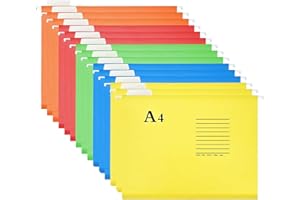 ELFINFI 15 Piezas Carpetas Colgantes, 5 Colori Archivador Carpetas Colgantes, Carpetas Colgantes A4, Carpetas Carton, Subcarpetas Cartulina A4 para Oficina, Escuela, Hogar, Trabajo, Organización