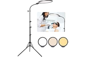 GSKAIWEN 12-Zoll-Flächenleuchte-Ringlicht-Fotografie-Beleuchtung LED-Studio-Panel-Videolicht Bi-Color 3000K-6000K Schlauch, Stativ für Live-Übertragung, YouTube-Videos, Augenbrauen, Tattoos (1 STK)
