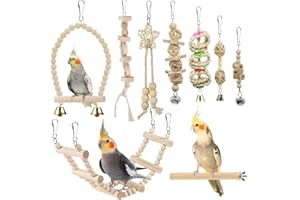 YIXUND Vogelspielzeug für Sittiche, Papageienschaukel, Stehsitzstange, Kletterleiter für Wellensittiche, Sittiche, Nymphensittiche, Mynah, Liebesvögel, Finken