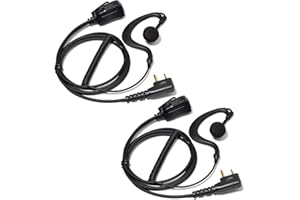 UAYESOK Oreillette radio G7 G7 XTR G9 Pro Plus G5 G6 G8 XT30 XT50 XT60 XT70 ALAN42 ALAN52 M24 M48 PMR446 2 broches Talkie-walkie CB Accessoires avec micro PTT (2 pièces)