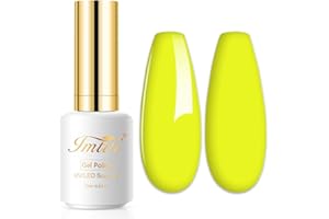 Imtiti Smalto Semipermanente Unghie Neon, 15ml Smalti Semipermanenti Per Unghie Neon Giallo UV Led Soak Off Smalto Gel Unghie UV Naturale Gel Nail Polish Per Uso Professionale e Domestico