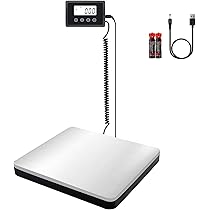 UNIWEIGH Postweegschalen, 200kg/10g hoge precisie LCD-scherm pakketweegschalen, zware roestvrijstalen verzendweegschaal met hold tarrafunctie, grote verzendschaal voor bagage, pakket, magazijn, huis