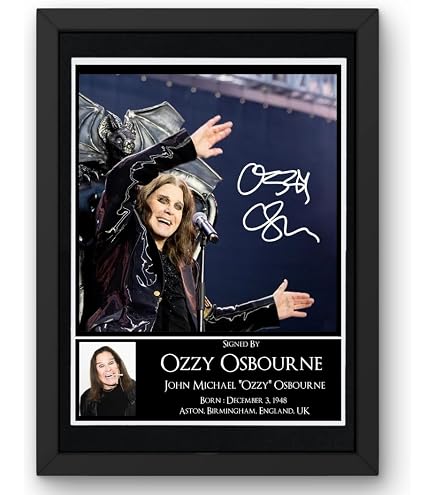 オジー・オズボーン 直筆サイン入りポスター　Ozzy Osboune Pre Printed Signature Signed Ozzy Osbourne Mounted Photo Display