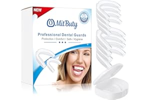 MitButy Mundschutz für Zähneknirschen (8 Pack - 2 Größen) Knirscherschiene für Nacht - Beisschiene Zähne Vermeidung von Bruxismus, TMJ, Bissprobleme und Pressen - Zahnschiene für Erwachsene und Kinder