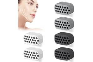 Fychuo 6 PCS Jaw Exerciser, Food Grade Silicone Jaw Trainer 3 Levels with 3 Strengths, Face Fitness Ball Neck Exerciser for Women and Men, Double Chin Reducer (White, Black, Gray)