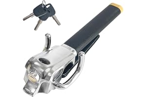 7E TRADING Auto-Lenkradschloss, Diebstahlsicherung Mit Sicherheitshammer, Universell Passend Für Autos, Leichte Lastwagen, Transporter Und Suv, Auto-Lenkradschloss Mit 3 Schlüsseln, Diebstahlsicherung, Silber