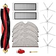 13Pcs Kit for Xiaomi Roborock S6 S60 S65 S5 MAX S6 MAXV S6 Pure Vacuum Cleaner Accessories, 1 Roller Brushes, 2 Filters, 4 Mop Cloths, 4 Side Brushes, 2 Cleaning Tool (White)