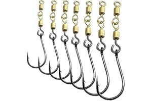 UENXRXE 8 piezas Anzuelos De Pesca Anzuelos de pesca mar con PúAs Gancho De Pesca con Caja De PláStico Pesca Alto Contenido De Carbono Anzuelo De Pesca De Acero Al Carbono