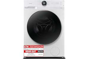 Midea MF200W80WB-14AS Waschmaschine/8KG /Energieeffizienzklasse A/Mengenautomatik/Steam Care/Nachlegefunktion / 1400 U/min/Ze