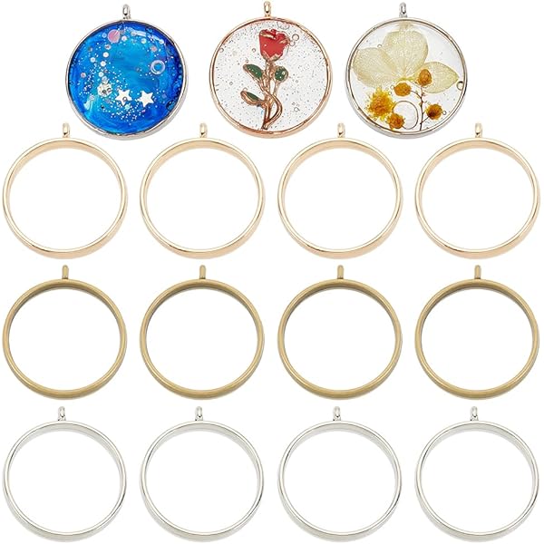 CHGCRAFT 60 stuks 3 stijlen open rug bezel hangers holle