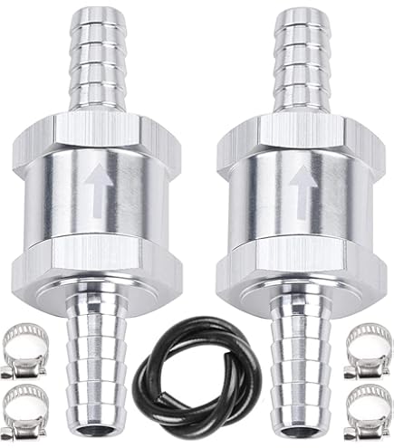 Lezed Terugslagklep, brandstofventiel van aluminium, terugslagklep op benzine diesels (6 mm, 2 stuks) voor carburateur, lage brandstofsystemen onder druk