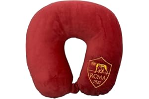 Only4fan S.r.l. AS Roma Prodotto Ufficiale Cuscino da Viaggio/TV, Unisex Adulto, Rosso, Unica