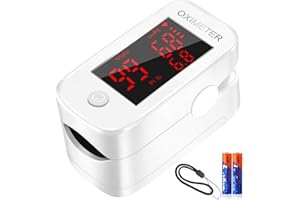 JIGERJS Pulse Oximeter Fingertip, Blood Oxygen Saturation Monitor Meter SpO2 /Pulse Rate/PI, Oxygen Monitor for Adults and Children, with OLED Display and Batteries,Sleeping Monitor Portable Oximeter