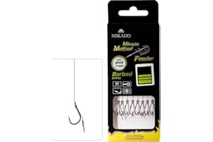 Mikado Carp 6x Method Feeder Haken Rig 10cm, Silber, Nadelspitze, Kohlenstoffstahl, UV-beständig, für Fische, Haken, Fischhaken
