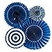 Produktbild YI.LAN.YI Decorations Holiday Party Dekoration Papier Blume Ventilator drucken Tipping Paper-folding Fan rosa blau Papier Fans verbringen, Blau ist eine hohe Qualität (4er-Pack)