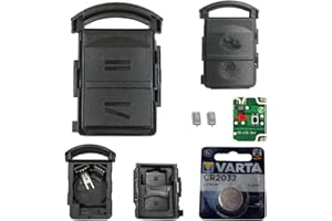 KONIKON Kit de réparation de clé de voiture avec 2 boutons + boutons poussoirs + batterie CR2032 compatible avec Opel Corsa C Meriva A Combo C Tigra B