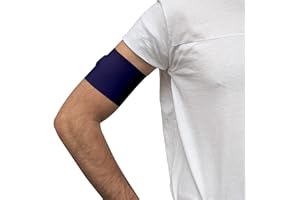 Glico Line Fascia Protettiva per Diabete Unisex per Adulti e Bambini, Fascia Braccio Copri Sensori Glicemici e Micoinfusori, Made in Italy, Blu, L Long