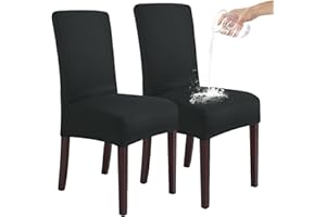 SHENGYIJING Stretch Set of 2 or 4 or 6 Waterproof Dining Chair Covers for Dining Room, Removable and Washable Chair Protector Seat Covers for Hotel, Wedding, Kitchen