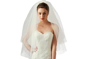 Zinsale 2 Couche Ivoire Bord satiné nuptiale Voile de mariage avec Comb - Valse Longueur 32 "