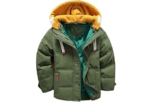 Lengender Manteau Hiver Enfant Garçon Bébé Hiver Doudoune Veste Capuche Hoodie Blouson Fourrure Fausse Jacket 3-11 Ans