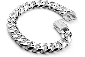Dankadi Moda Uomo 925 Argento Sterling Bracciale- Argento classico 10MM catena cubana 7 "7.5" 8 "8.5" 9 "9.5" 10" Gioielli Fine Regalo