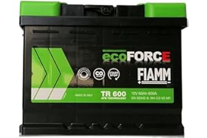 2PARTS BATTERIA AUTO FIAMM ecoFORCE AFB START&STOP - 60Ah 600A POSITIVO DX (+)