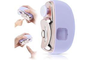 Electric Nail Clippers, 3-in-1 Automatic Electric Nail Clippers with Polishing, Pgtc Electric Nail Cutter for Adults Seniors, Electric Nail File with Clip Storage (Purple)