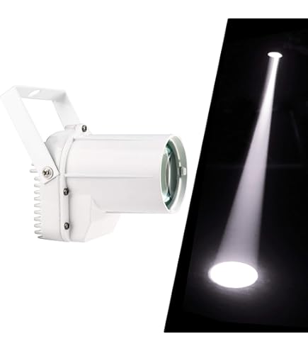 Projecteur LED Pinspot 10W Lixada - Lumière Unique Faisceau étroit - 7 Couleurs (RGB, Blanc, Rose...) - Pour DJ, Club, Fête, Décoration Noël - Tension 90-240V