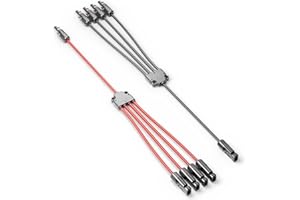 deleyCON Cable Solar Y Adaptador 4/1 6mm² - Adaptador Enchufe Y PV4 / T-Adapter IP68 1500V - (M/FFFF, F/MMMM) - Para Sistema Solar, Panel Solar, Sistema PV, Fotovoltaico (60cm)