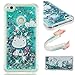 Produktbild Huawei P8 Lite 2017 Hülle, Ultradünn Transparent Silikon TPU Bumper Glitzer Flüssig Bewegende Treibsand Weich TPU Durchsichtige Kristall Gel Stoßdämpfend Schutzhülle für Huawei P8 Lite 2017 (5.2") - Niedliches Einhorn - Minzgrün