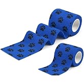 BYBARS Octacare Kedi ve K&ouml;pek Pati Bandajı, Kendinden Yapışkanlı, Mavi, Pati Desenli, 7,5 cm x 4,5 Metre, 2 Adet