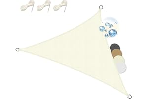 Sol Royal Tenda a Vela Impermeabile 4,2x4,2x6 m Triangolare SolVision PS9 - Protezione Anti Raggi UV - Crema - 420x420x600 cm