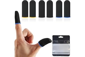 SIOPPKIK 6 Pièces Mobile Game Sleeve Finger, Contrôleurs de Manchons de Jeu Mobiles, Anti-Transpiration Respirant Finger Manches Écran Tactile