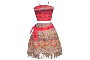 Lito Angels Niñas Disfraces de princesa Moana Vaiana con conjunto de falda con collar y disfraces de Halloween