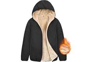 CMTOP Felpa Donna con Cappuccio Foderati Cappotto Invernale in Pile Termica Felpa con Zip Corta Hoodie Giacca Casual Outwear Felpa con 2 Tasche per Autunno Invernali