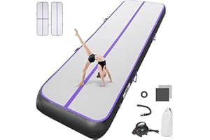 Airtrack matte tapis de gymnastique 10cm / 20cm Haut Tapis Entraînement epais 3/4M/5M/6M/7M/8M/9M/10M /11M/12M Tapis de Gym Gonflable Piste Gonflable Gymnastique Tumbling Gymnastique avec Pomp a air