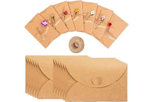 KEDIDO Sobres Papel 25 Piezas Sobres Corazon, 17.5 x 11 cm Sobres Kraft Retro Sobres para Regalo de Corazón para Bodas Cumpleaños Día de La Madre Navidad Día de San Valentín