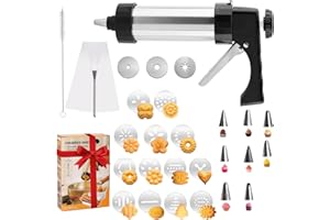 YAASIER Churreras para Churros Acero Inoxidable Profesional, Máquina para Hacer Churros, Máquina para Hacer Churros con 16 Plantilla,8 Boquilla y Cepillar, Herramientas de Decoración de Galletas