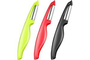 LAOJU Sparschäler, Schäler Gemüse Obstschäler Edelstahl Pendelklinge Kartoffelschäler Guter Griff Apfelschäler für Obst-Gemüse Set 3er