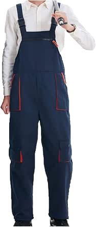 SENRISE - Pantaloni da lavoro con bretelle e bretelle con ginocchiera  multi-tasca per uomo - Salopette da lavoro : Amazon.it: Abbigliamento