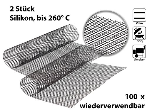 Rosenstein & Söhne 2x Profi-Silikon Dauer-Back- & Grillmatte 42x36cm, antihaft - 2