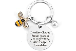 RGHSZ Porte Clef Maitresse Merci Maitresse Cadeau Maitresse d'école Maternelle Professeur,Cadeau Maitresse Noel Pâques