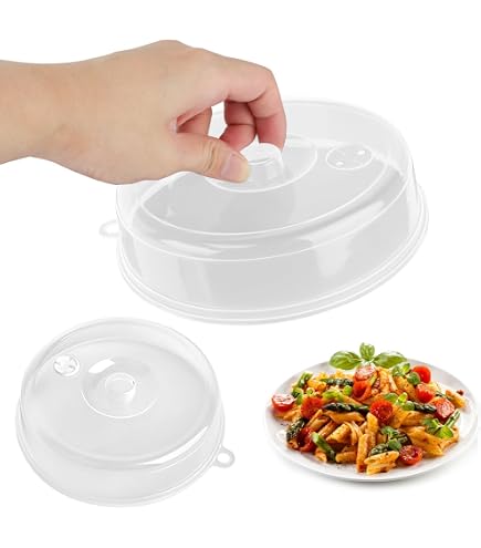 Meburg Mikrowellendeckel Set, 2 Stück, 25 Cm, Transparent | BPA-frei, Spülmaschinenfest, Für Standard-Mikrowellen